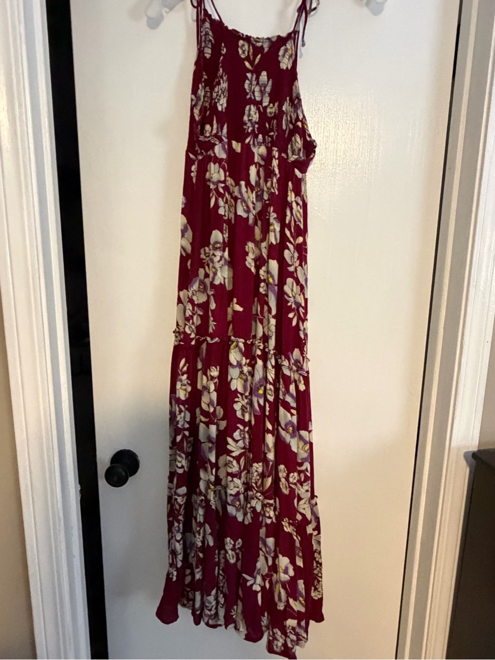 Free People Intimately Burgundy Floral Maxi Dress